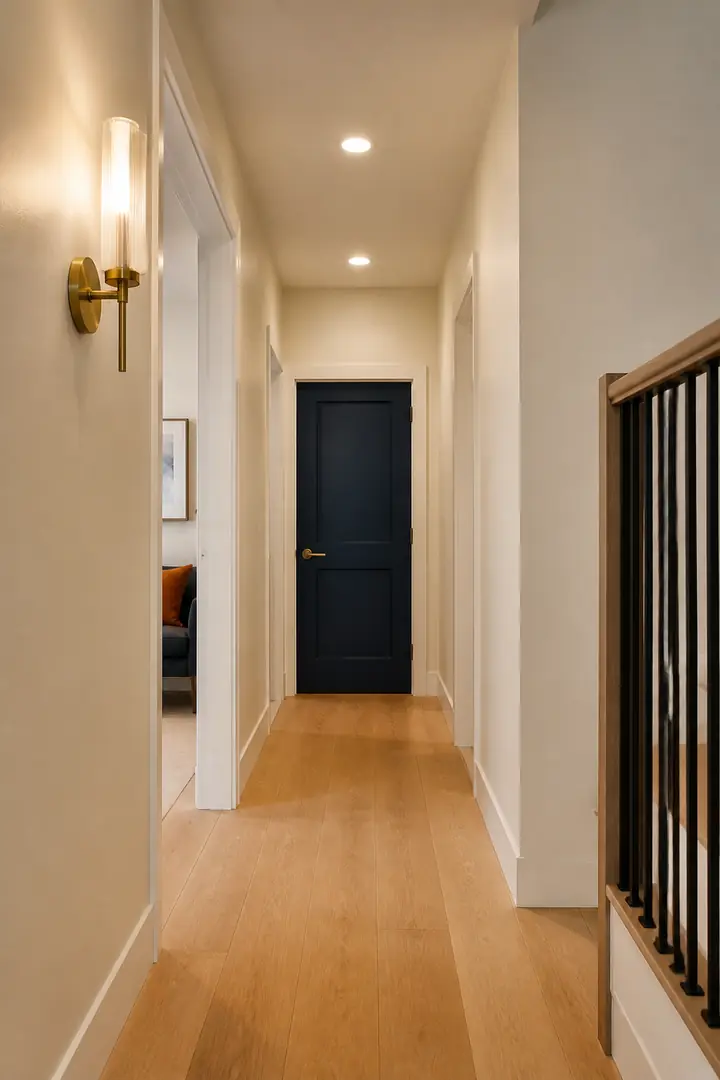 Design idea: warm pot lights, pendants and wall sconces