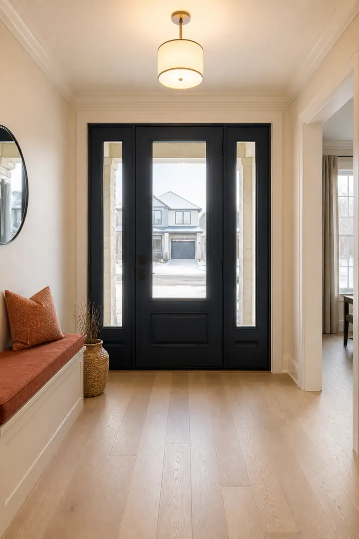 Design idea: new black-framed windows and a navy front door